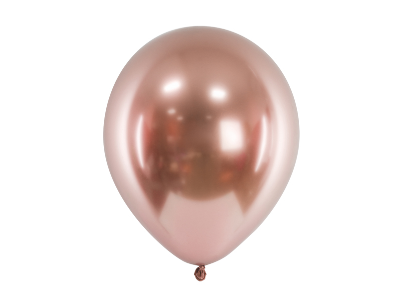 Μπαλόνια Latex Glossy Ροζ Χρυσά 30εκ – 10 Τεμάχια