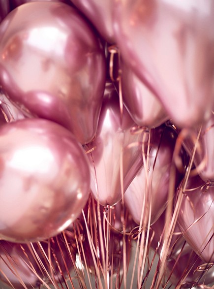 Μπαλόνια Latex Glossy Ροζ Χρυσά 30εκ – 10 Τεμάχια