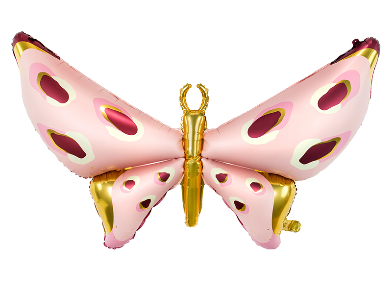 Μπαλόνι Foil Ροζ & Χρυσό Πεταλούδα 120×87εκ