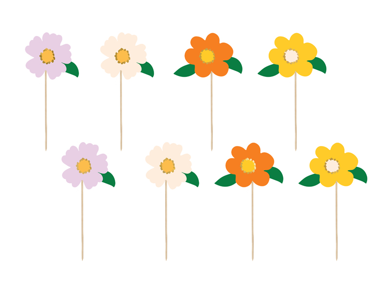 Χάρτινα Διακοσμητικά Στικ Λουλούδια – 8 Τεμάχια
