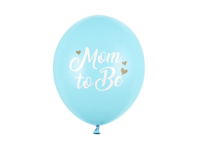 Σετ Μπαλόνια Latex Mom to Be Γαλάζια  – 6 Τεμάχια