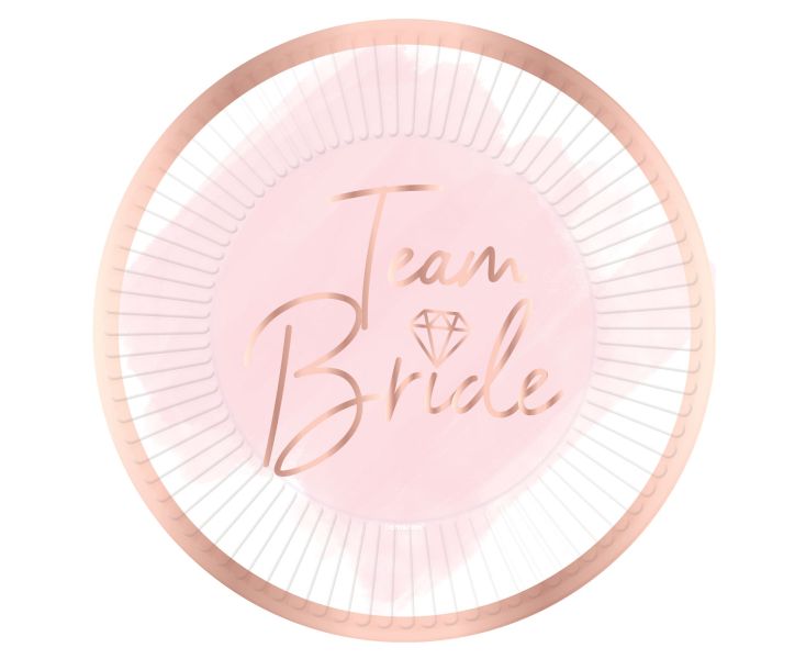 Χάρτινα Πιάτα Pink Team Bride – 8 Τεμάχια