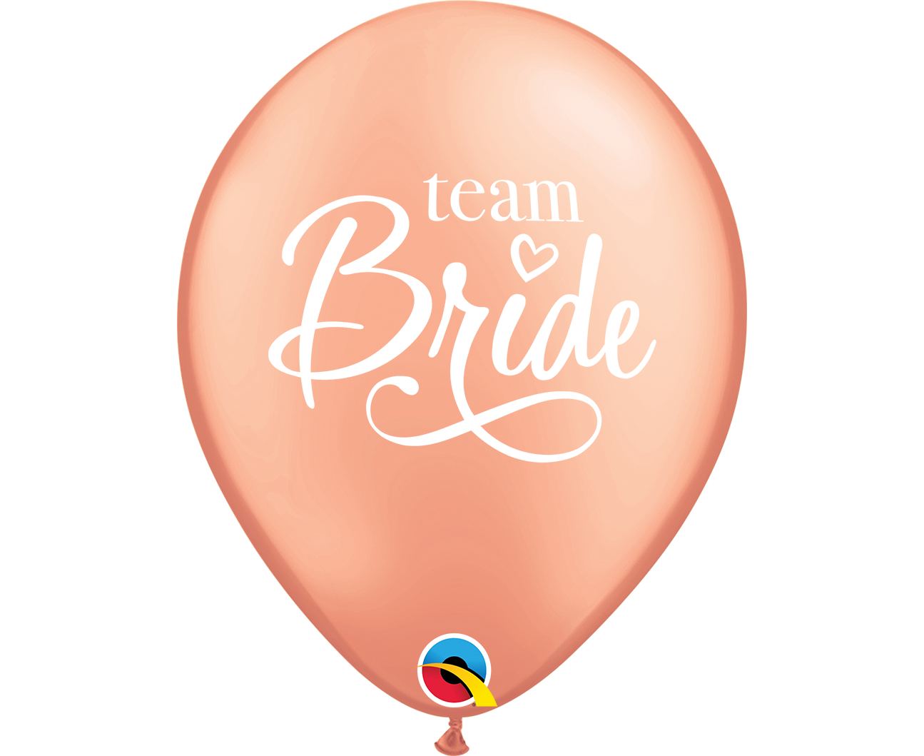 Μπαλόνια Latex Team Bride Ροζ Χρυσό με Λευκό – 5 Τεμάχια