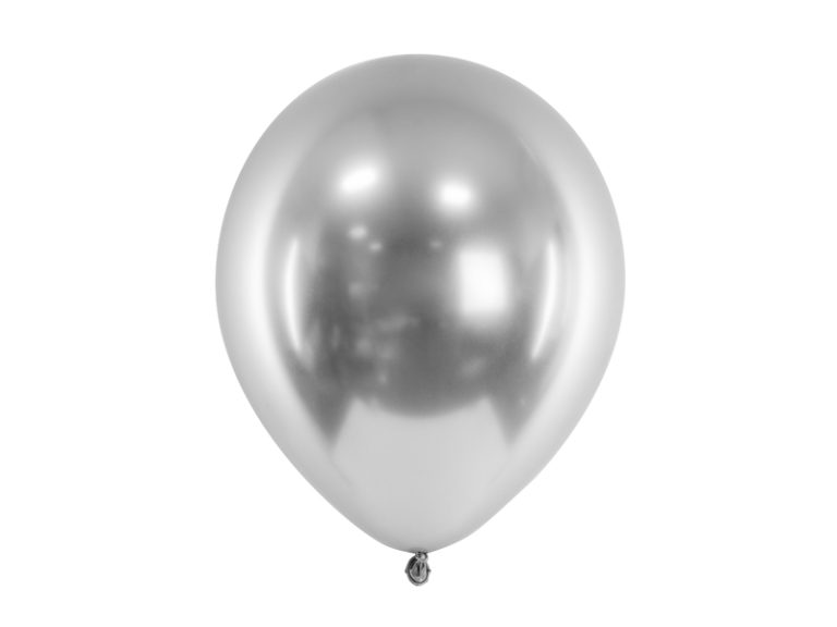 Μπαλόνια Latex Glossy Ασημί 30εκ – 10 Τεμάχια