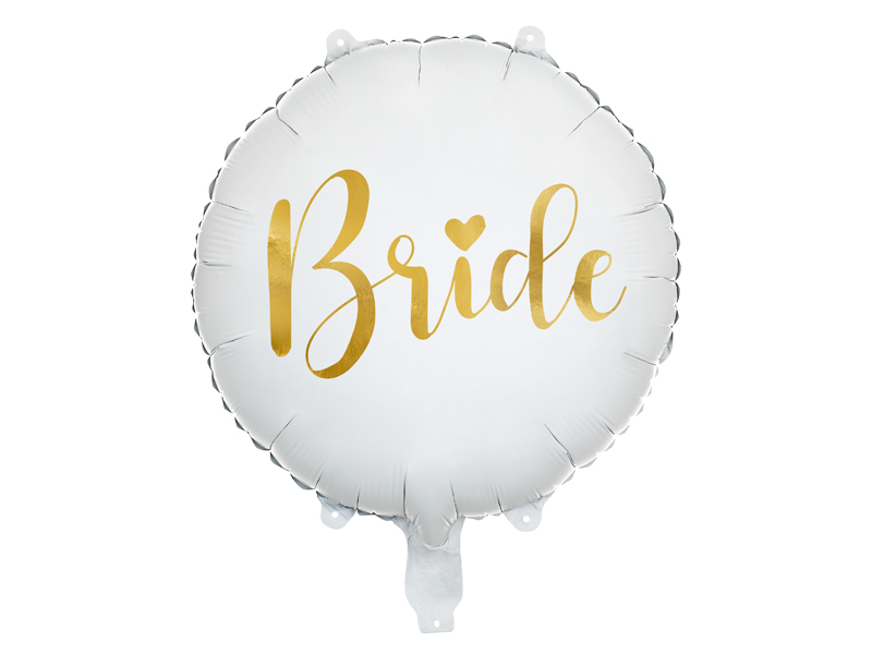 Λευκό Μπαλόνι Bride με Χρυσά Γράμματα 35εκ