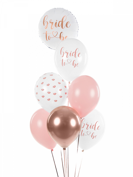 Λευκό Μπαλόνι Bride To Be με Ροζ Χρυσά Γράμματα 35εκ