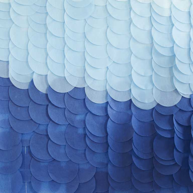 Γαλάζιο Μπλε Ombre Backdrop από Χάρτινους Κύκλους