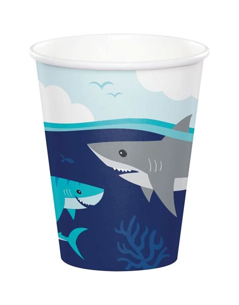 Χάρτινα Ποτήρια Καρχαρίας 266ml – 8 Τεμάχια