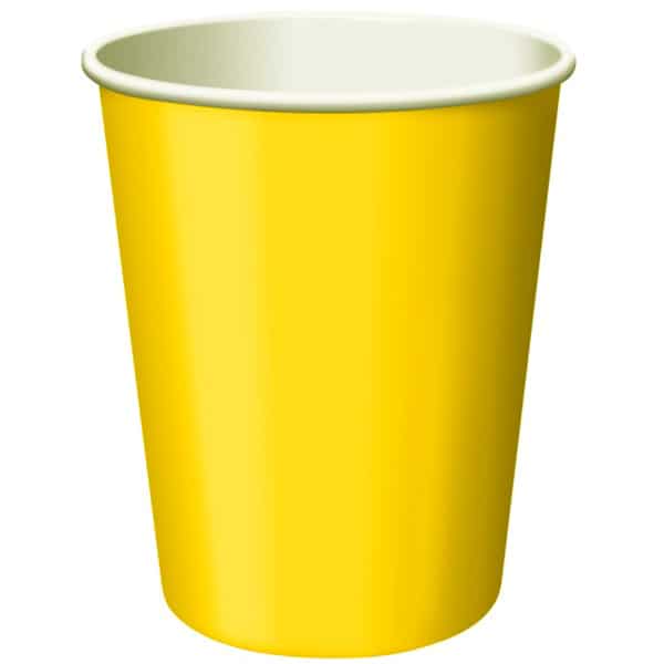 Χάρτινα Ποτήρια Κίτρινα 270ml – 14 Τεμάχια