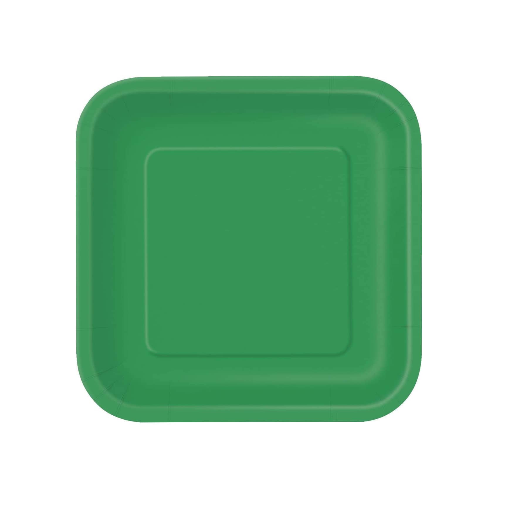 Χάρτινα Πιάτα Πράσινα Τετράγωνα 17,4εκ – 16 Τεμάχια