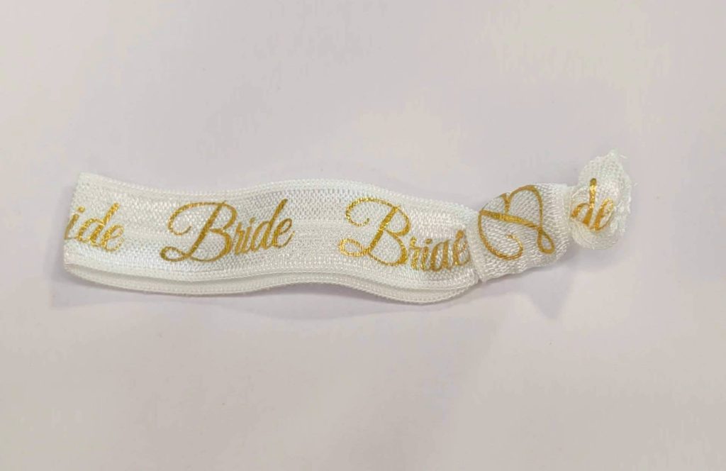 Ελαστικό Βραχιολάκι Bride Λευκό με Χρυσό