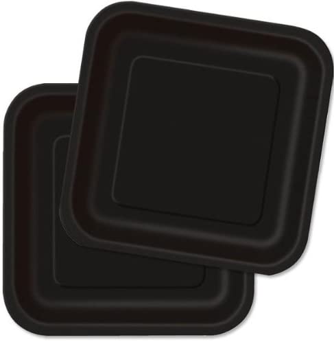 Χάρτινα Πιάτα Μαύρα Τετράγωνα 17,4εκ – 16 Τεμάχια