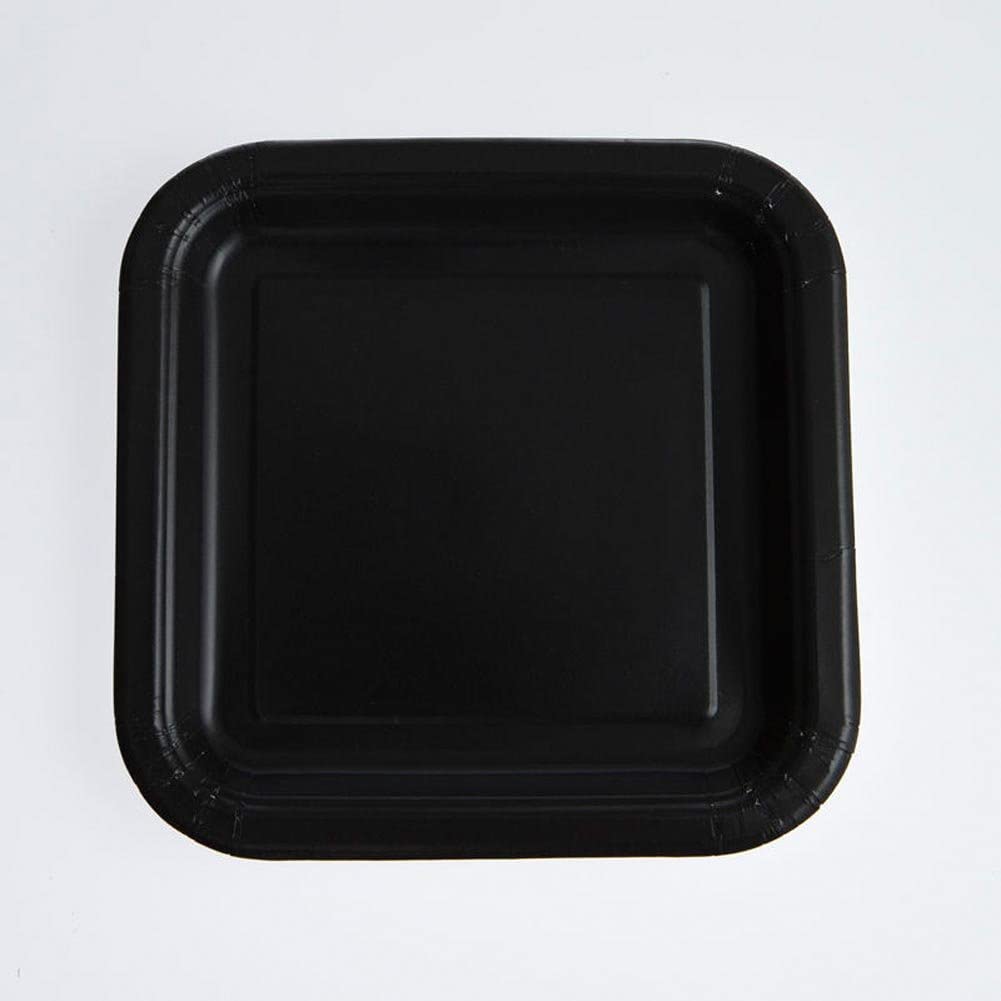 Χάρτινα Πιάτα Μαύρα Τετράγωνα 17,4εκ – 16 Τεμάχια