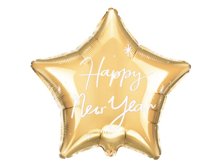 Μπαλόνι Foil Χρυσό Αστέρι Happy New Year 38 x 44εκ