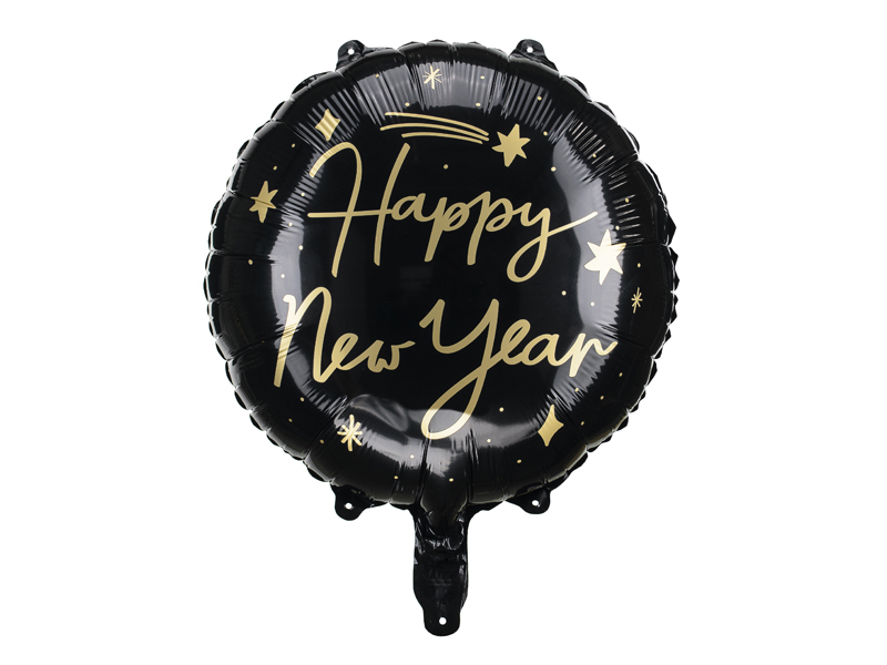 Μπαλόνι Foil Μαύρο Happy New Year 35εκ