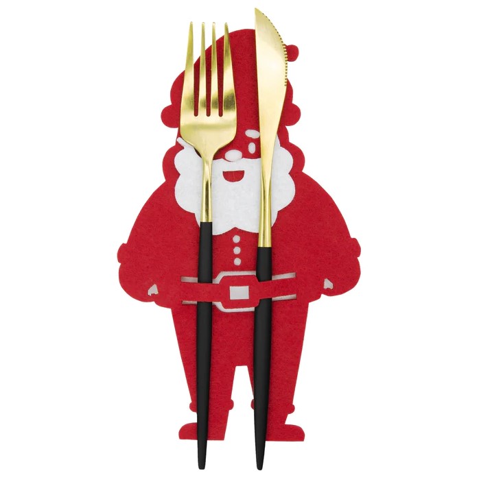 Χριστουγεννιάτικες Θήκες για Μαχαιροπίρουνα Άγιος Βασίλης – 6 Τεμάχια