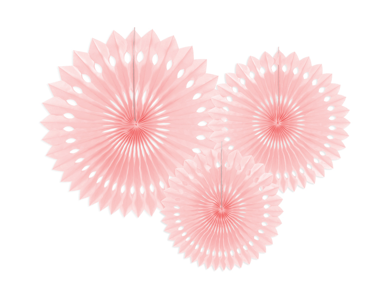 Χάρτινες Βεντάλιες Tissue Fan Ροζ – 3 Τεμάχια