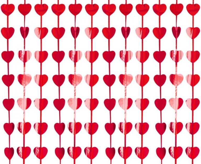 Διακοσμητική Foil Κουρτίνα Κόκκινες Καρδιές 100×200εκ.