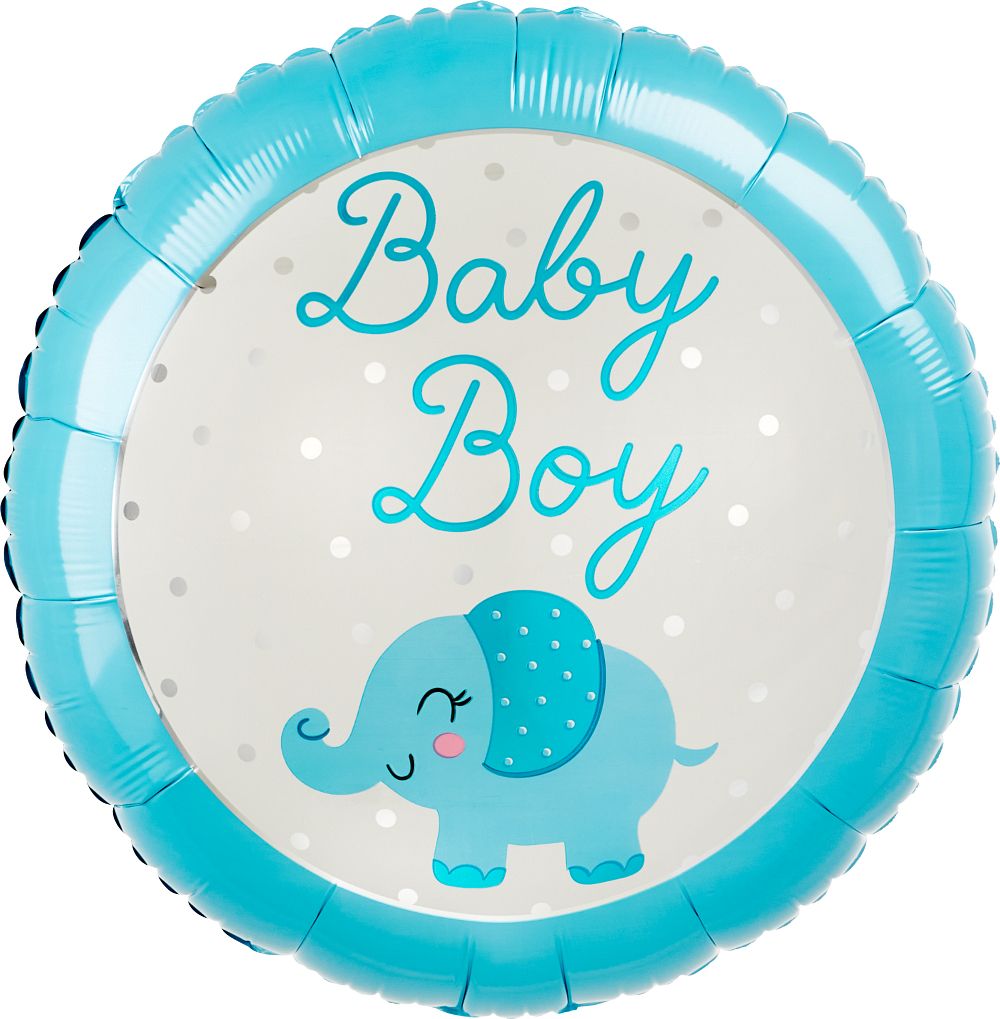 Μπαλόνι Foil Στρογγυλό Ελεφαντάκι Baby Boy 45εκ