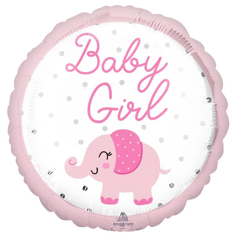 Μπαλόνι Foil Στρογγυλό Ελεφαντάκι Baby Girl 45εκ