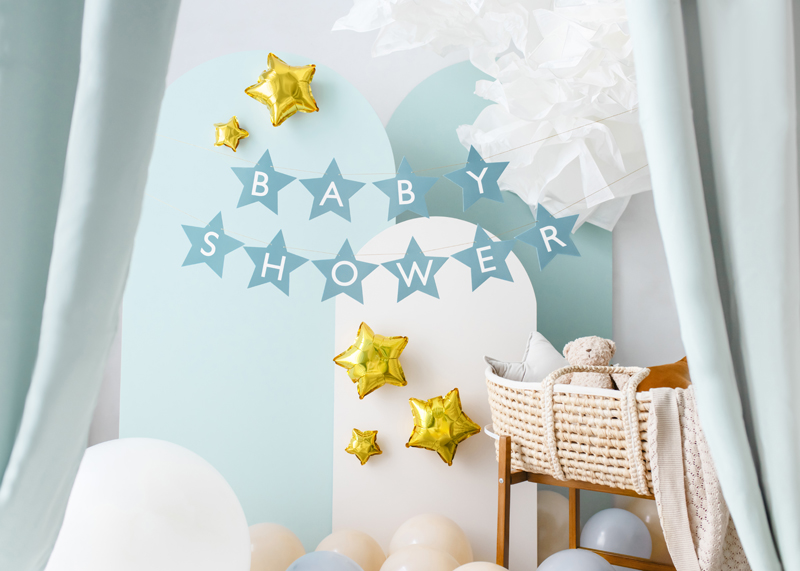 Γιρλάντα Αστεράκια Baby Shower Γαλάζια