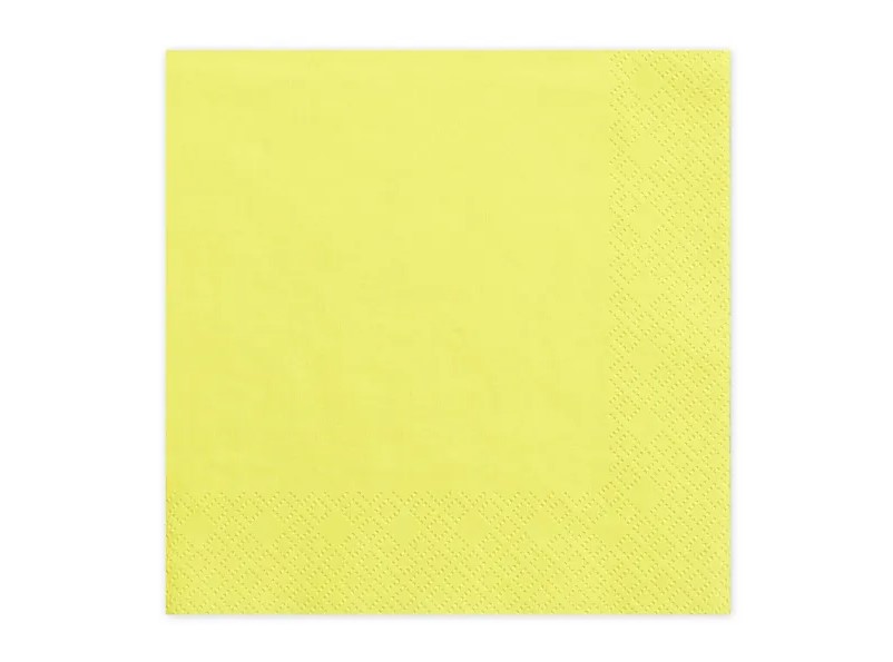 Χαρτοπετσέτες Κίτρινες 33×33εκ – 20 Τεμάχια