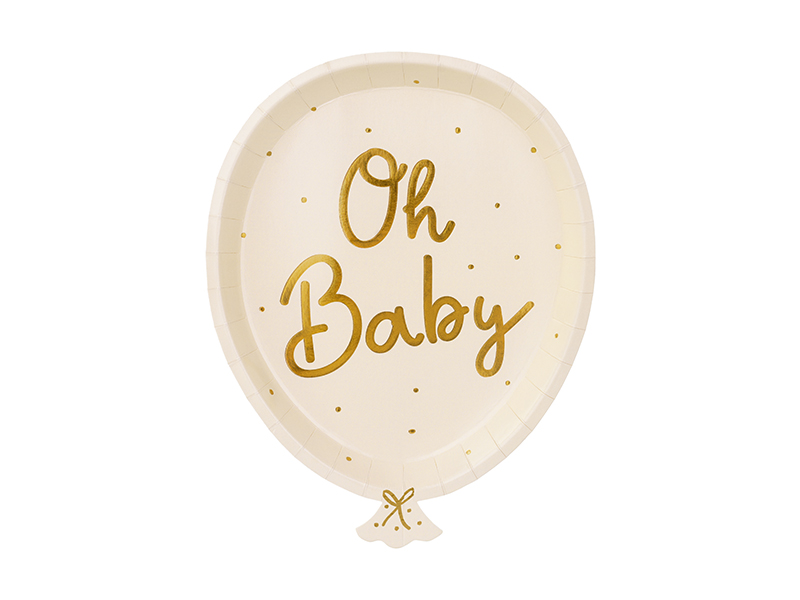 Χάρτινα Πιάτα Μπαλόνι Oh Baby – 6 Τεμάχια