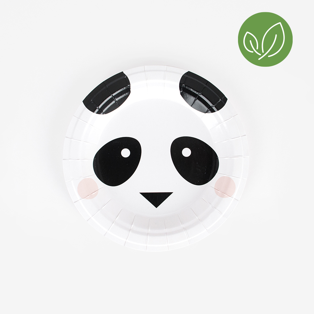 Χάρτινα Πιάτα Panda 18εκ – 8 Τεμάχια