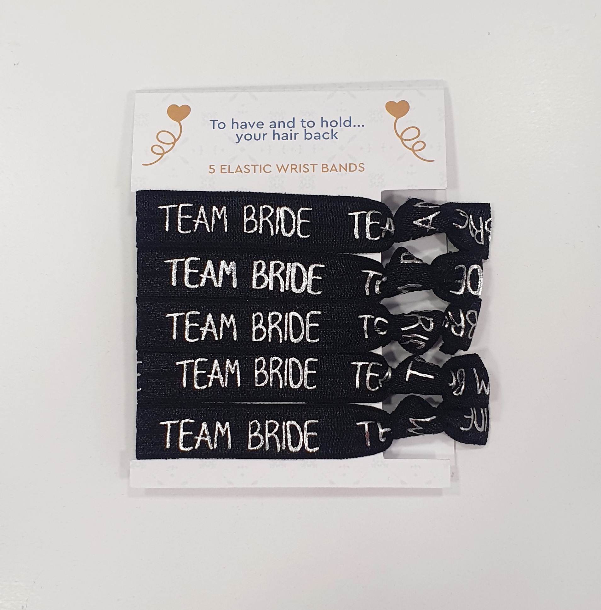 Μαύρα Ελαστικά Βραχιολάκια Team Bride – 5 Τεμάχια