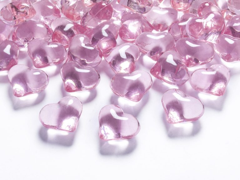 Κρυσταλλάκια σε Σχήμα Καρδιάς Ροζ 21χλστ – 30 Τεμάχια