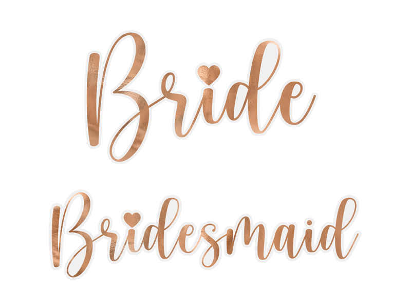 Αυτοκόλλητα Ποτηριών Bride & Bridesmaid – 6 Τεμάχια