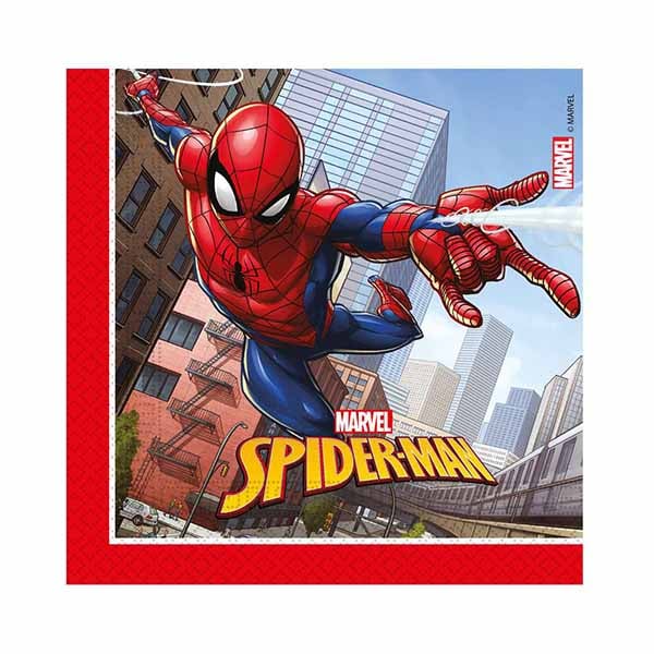 Χαρτοπετσέτες Spiderman 33×33εκ – 20 Τεμάχια